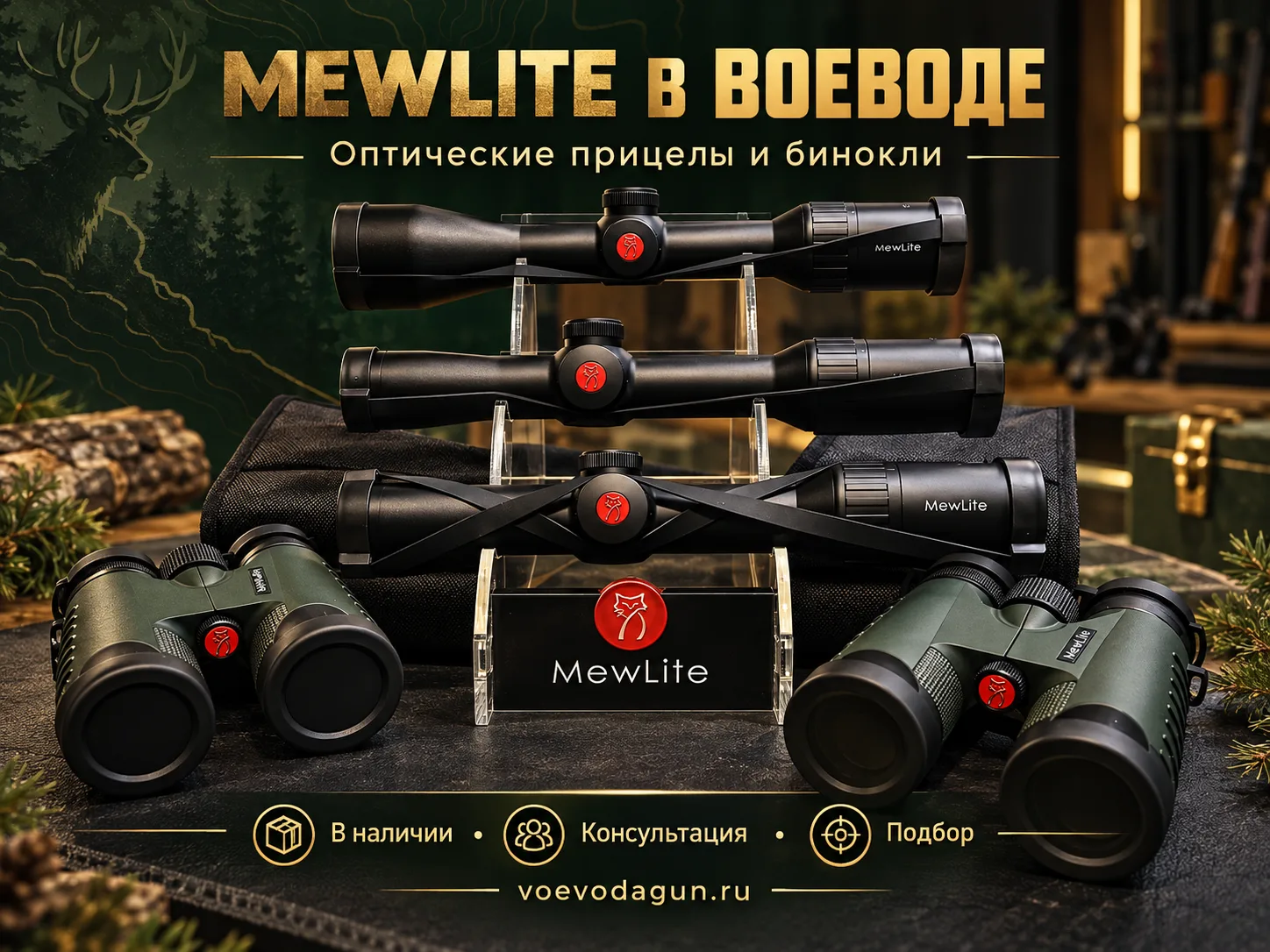 MewLite в «Воеводе»: оптические прицелы и бинокли с официальной гарантией
