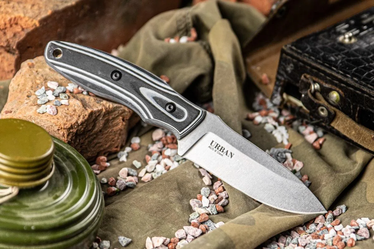 Нож Kizlyar Supreme URBAN AUS-8 TW G10-BGH KS (TacWash, G10 Black-Green Handle, Kydex Sheath)